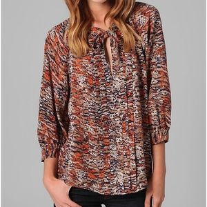 Joie Mirabella Silk Top Blouse XS 3/4 sleeve